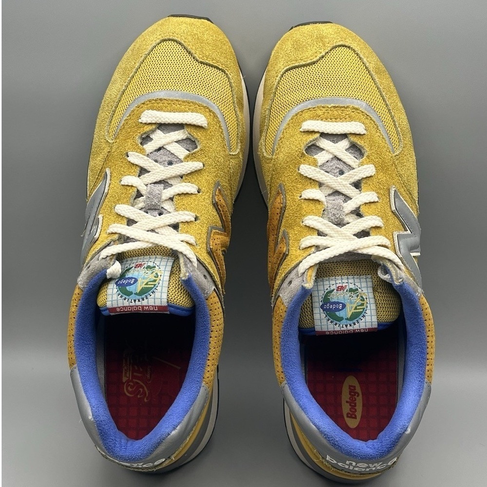 New Balance 574 x Bodega Legacy Arrival Yellow Blue Retro - Men's Size 12 USED - Picture 7 of 9